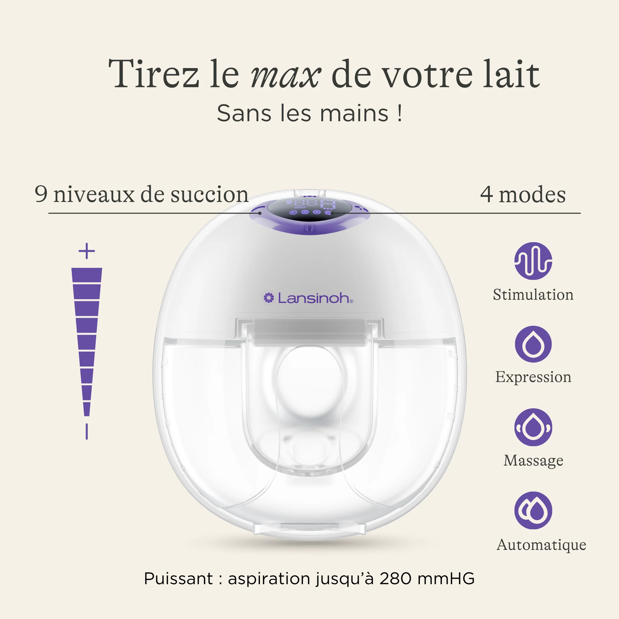 Tire-Lait Mains Libres Lansinoh | Électrique, Discret et Portable