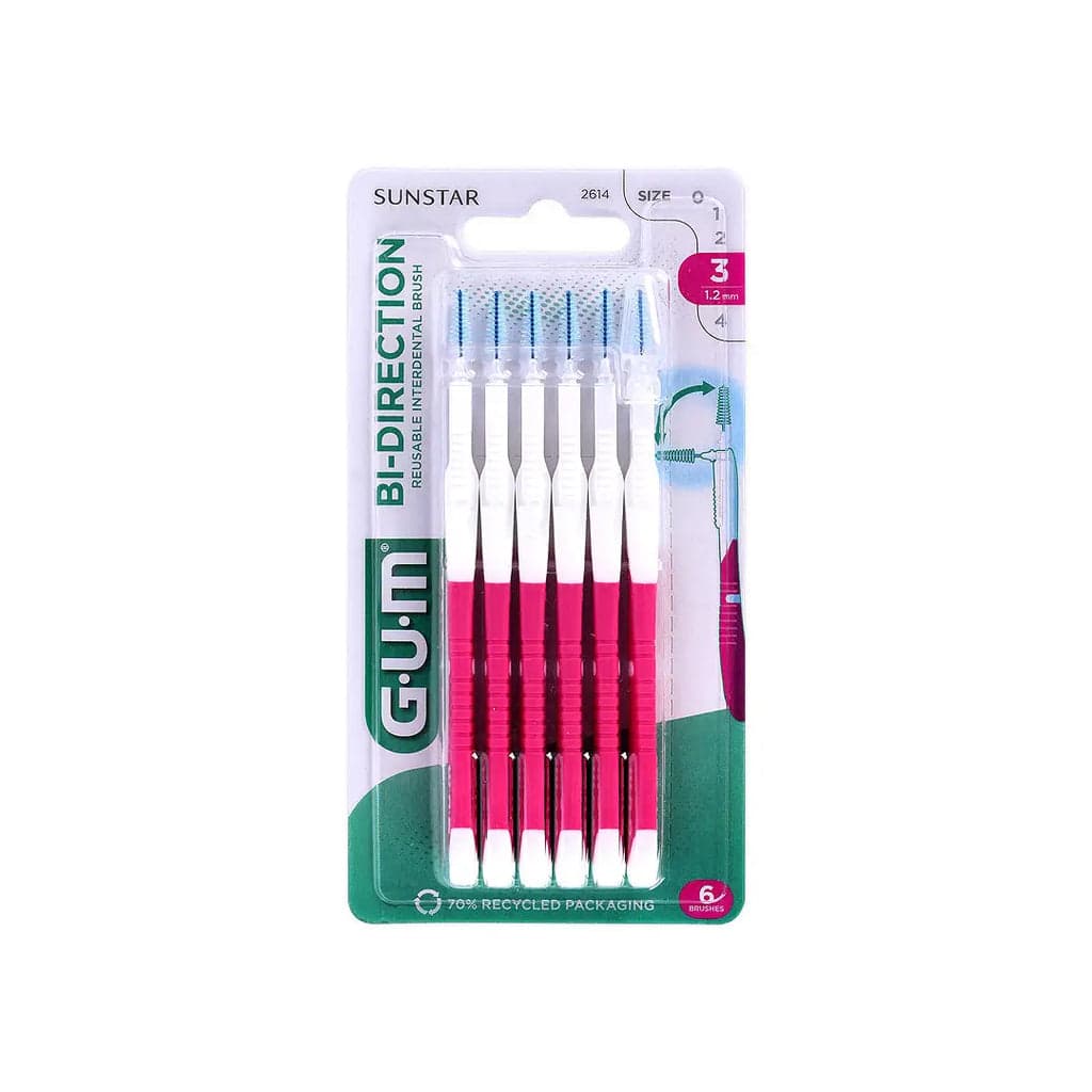 GUM BI-DIRECTION INTERDENTAL BRUSH 1.2MM 2614