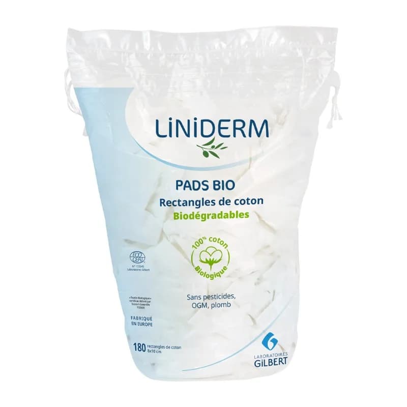 LINIDERM GILBERT PADS BIO RECTANGLES DE COTTON B180 8X10CM
