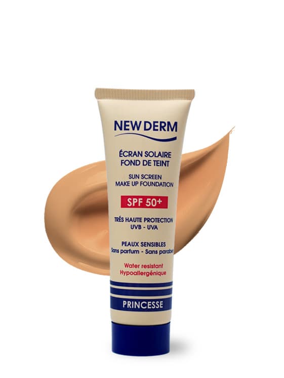 NEW DERM ÉCRAN SOLAIRE FOND DE TEINT PRINCESSE SPF 50+